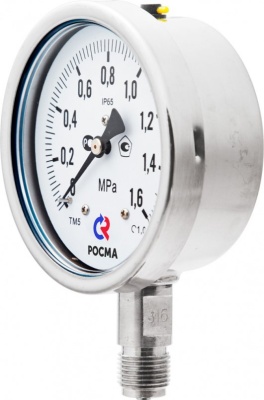 Манометр, Тип ТМ серия 21, коррозионностойкий виброустойчивый, подключение снизу, Росма В Екатеринбурге
